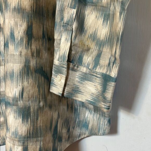 Lafayette 148 100% Cotton Patterned Blue White Button Up Fall Winter Shirt - Picture 2 of 12